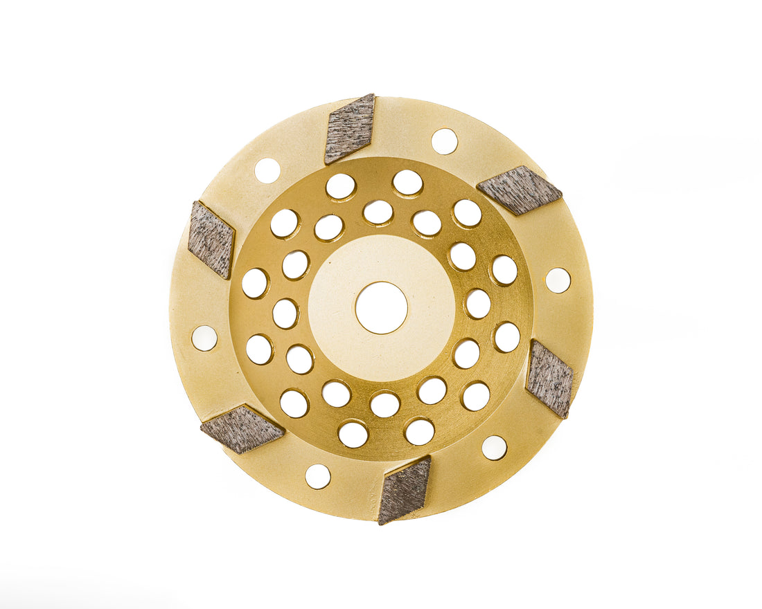 Disco diamantado tipo rombo para pulir concreto de 7 pulgadas perfecto para desbaste y preparación de superficies de concreto